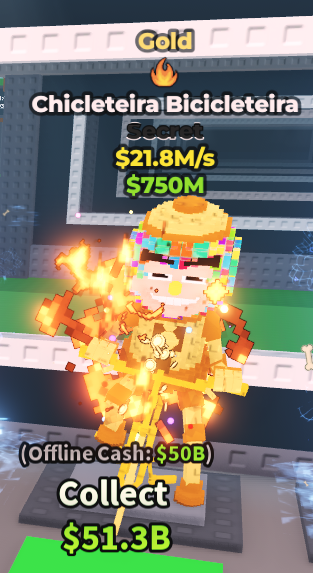 Gold Chicleteira Bicicleteira 21.8m/s (Discord Required)