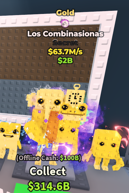 Gold Los Combinasionas 63.7m/s (Discord Required)
